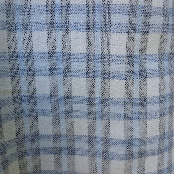 Outerknown Mens Long-Sleeve Button Up Flannel Shirt Blue/White Plaid Sz M - Picture 3 of 8